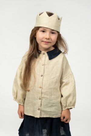 Bicolor Shirt Emery with Bishop Sleeves