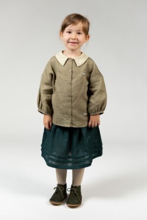 Bicolor Shirt Emery with Bishop Sleeves