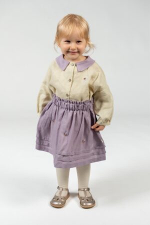 Bicolor Shirt Emery with Bishop Sleeves