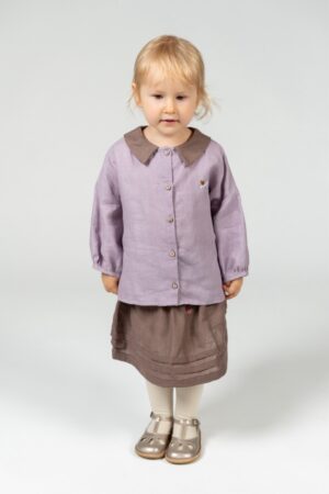 Bicolor Shirt Emery with Bishop Sleeves