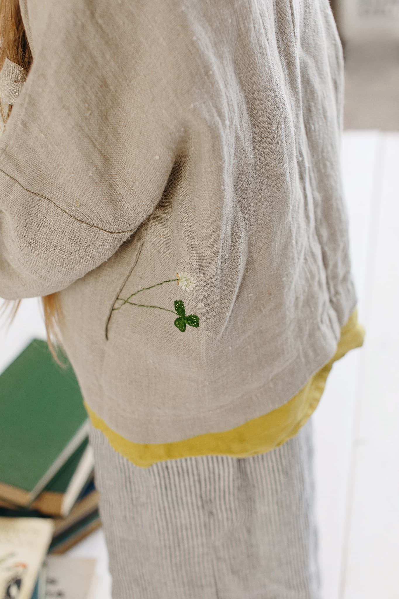 Linen Kimono Jacket Martine Optional Embroidery -  Hong Kong