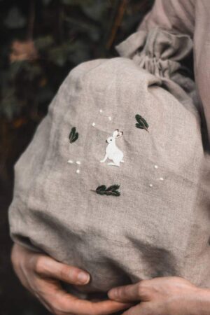 Christmas White Hare (12x10cm)